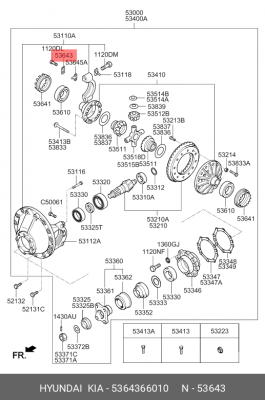 ПЛАСТИНА ШЕСТЕРНИ ДИФФЕРЕНЦИАЛА 5364366010 HYUNDAI KIA
