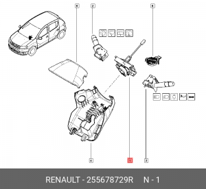 блок подрулевых переключателей!\ Renault 255678729R RENAULT
