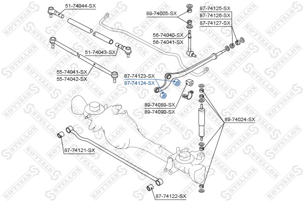сайлентблок продол. рычага пер.!\ Nissan Patrol Y61 all 97-00 87-74124-SX STELLOX