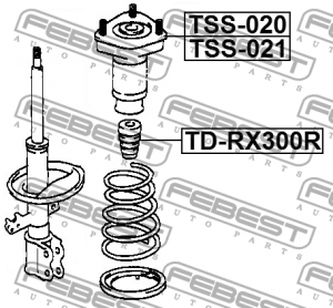 Отбойник амортизатора LEXUS RX300,330,350 (03-08) заднего (1шт.) FEBEST TD-RX300R FEBEST