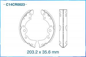 Тормозные колодки задние барабанные Low Metallic C14CR0023 C14CR0023 CWORKS