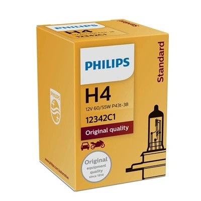 H4 12V-60/55W Стандартная, P43t 12342C1 PHILIPS