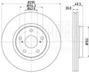 Диск торм. Toyota Corolla (06-)/Auris (06-)/Avensis (09-) перед. d=295 (окраш.)  DF270106 TRIALLI