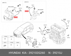 Датчик кислорода HYUNDAI Elantra (17-19),Santa Fe (14-18) OE 392102G260 HYUNDAI KIA