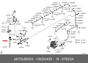 Форсунка MITSUBISHI L200 (4N15) топливная OE 1465A439 MITSUBISHI