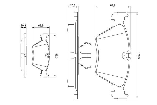 Колодки тормозные BMW 3 (E46) (00-) передние (4шт.) BOSCH 0 986 490 640 BOSCH