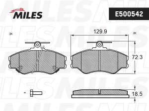 Колодки тормозные передние (Смесь CERAMIC серия PRO) HYUNDAI H100/PORTER (TRW GD E500542 MILES