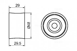 Ролик ГРМ FORD Escort (98-) (1.6),Mondeo (93-) (1.6/1.8/2.0) обводной (левый) GM GT90350 GMB