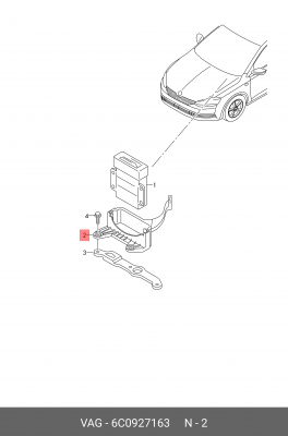 VW POLO 2015- Кронштейн блока управления 6C0 927 163 VAG