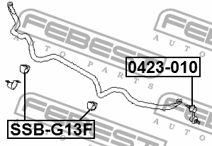 ВТУЛКА ПЕРЕДНЕГО СТАБИЛИЗАТОРА D21 подходит для SUBARU IMPREZA XV G33 2011-2016  SSB-G13F FEBEST