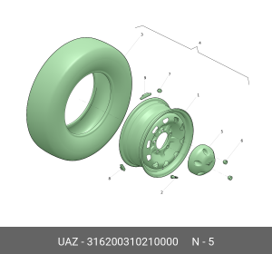Колпак ступицы колеса УАЗ-3163 штатный (ОАО УАЗ) 316200310210000 UAZ UAZ