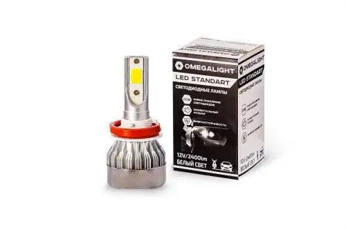 Лампа светодиодная 12V H7 PX26d 2400LM 2шт. Standart OMEGALIGHT OLLEDH7ST2 OMEGALIGHT