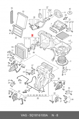 ИСПАРИТЕЛЬ VAG 5Q1816100A 5Q1 816 100 A VAG
