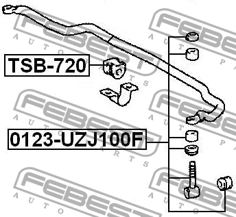 Тяга стабилизатора передняя TOYOTA LAND CRUISER 100 0123-UZJ100F 0123-UZJ100F FEBEST