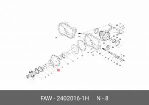 Болт крепления редуктора бол 3250,3310 (М14Х38 10,9) 2402016-1H FAW