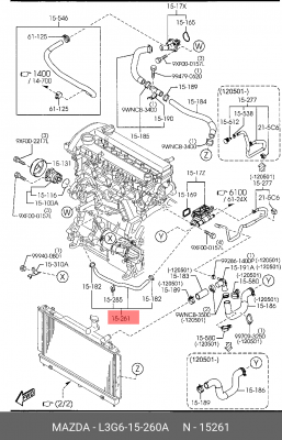 Шланг L3G615260A MAZDA