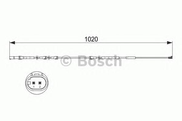 датчик износа колодок пер.! L=1020\ BMW X5/X6 E70/F15/E71 3.5-5.0/3.0d 09> 1 987 473 510 BOSCH