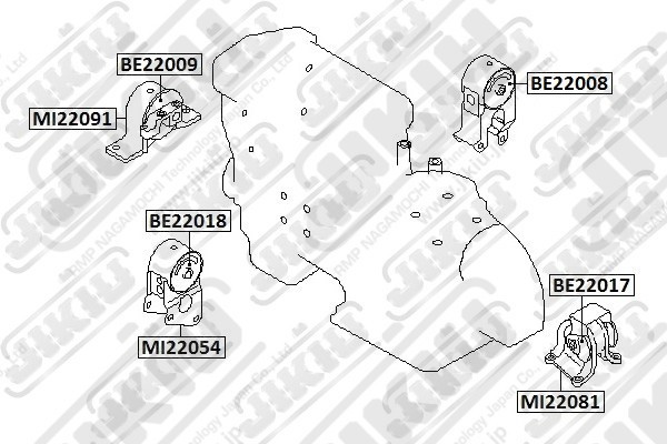 Опора двигателя  NISSAN Altima Jan 05 Jan 7 MI22054 MI22054 JIKIU