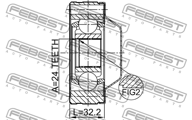 ШРУС кардана KIA SORENTO 02- 1211-TERSHA 1211-TERSHA FEBEST