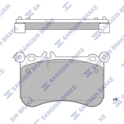 Колодки тормозные MERCEDES E (W212) передние (4шт.) SANGSIN SP1954 SANGSIN