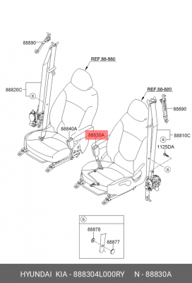 ЗАЩЕЛКА РЕМНЯ БЕЗОПАСНОСТИ 88830-4L000RY 888304L000RY HYUNDAI KIA