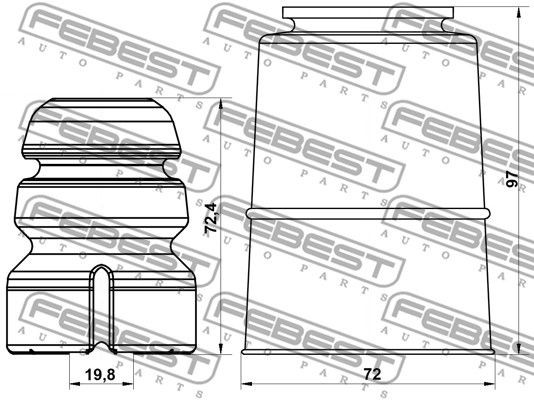 Пыльник передн амортизатора с отбойником комплект AUDI A4 2009-2015 ADSHB-A5F-KI ADSHB-A5F-KIT FEBEST