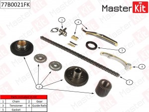 Комплект цепи ГРМ MITSUBISHI PAJERO III/IV 3.2 Di-D 4M41 08/2006 77B0021FK 77B0021FK MASTER KIT