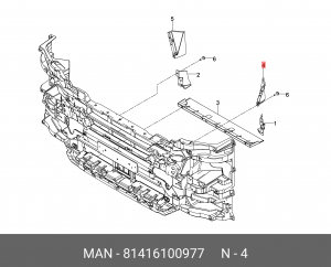 Воздухопровод слева вверху 81416100977 MAN