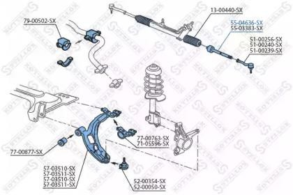 тяга рулевая!\ Fiat Doblo all 01> 55-04636-SX STELLOX