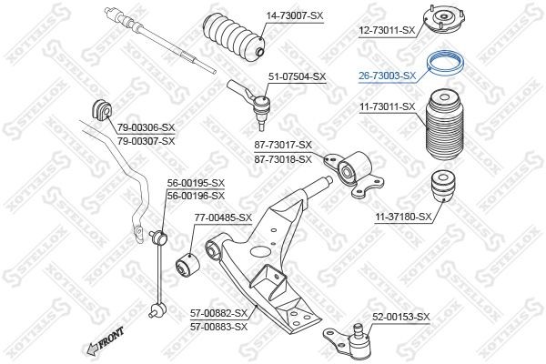 873 1603 [94535242] !подшипник опоры аморт.\ Daewoo Evanda 02> 26-73003-SX STELLOX