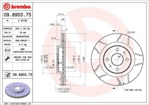 Диск тормозной Brembo MAX 09.8903.75 09.8903.75 BREMBO