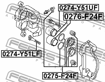 Втулка направляющая передн суппорта верхняя INFINITI EX35/37 (J50) 2008-2014 027 0274-Y51UF FEBEST