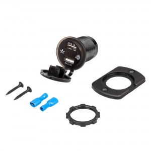 Розетка автомобильная встраиваемая влагозащищенная 12-24V 2USB (2.1A + 2.1A) AIR AEBJ203 AIRLINE