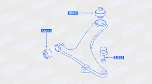 Сайлентблок нижнего рычага передней подвески заднийForester Impreza Legacy Accor SB843 FINWHALE