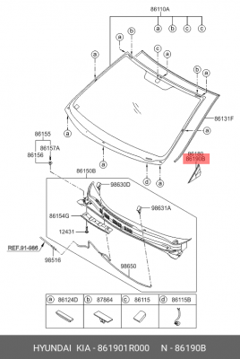 накладка кузова! уголок защитный\ Hyundai, KIA 861901R000 HYUNDAI