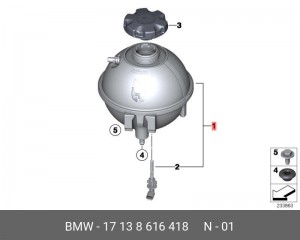 Бачок расширительный BMW X3 (F25) OE 17 13 8 616 418 BMW