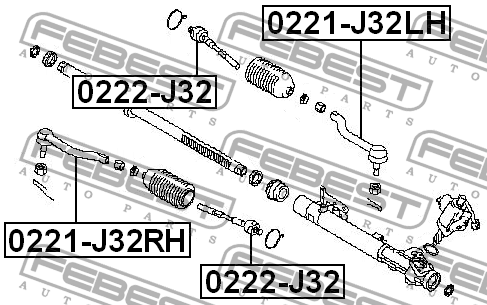 Наконечник рулевой 0221-J32LH 0221-J32LH FEBEST