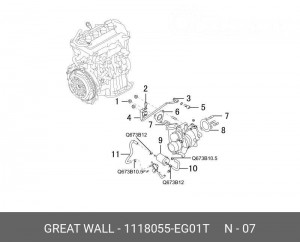 Клапан регулировки давления воздуха ТНВД 1118055EG01T 1118055EG01T HAVAL