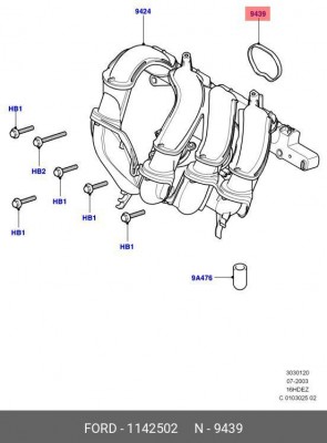 Прокладка 1142502 1 142 502 FORD