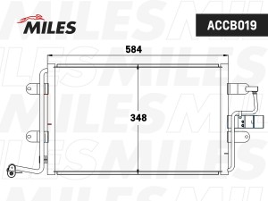 Радиатор кондиционера (паяный) VAG A3 / TT / GOLF IV 1.6/1.8/1.9TD 96-) ACCB019 ACCB019 MILES