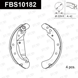 Тормозные колодки барабанные PREMIUM FBS10182 FBS10182 FAP