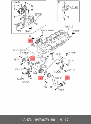 8973679180 ПРОКЛАДКА ОХЛАДИТЕЛЯ EGR 4HK1/6HK1 ISUZU/HITACHI 8973679180 ISUZU