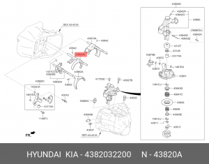 4382032200 4382032200 HYUNDAI-KIA Вилка кпп в сборе со стержнем M5CF3 4382032200 MOBIS