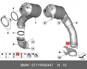 винт с потайной головкой !M6x12-8.8-ZNS3, ISO 10642 \BMW 5' F07 GT, LCI, F10, F1 07 11 9 906 447 BMW
