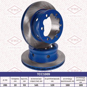 Диск тормозной задний вентилируемый MERCEDES Sprinter 96-VW LT 28-46 96- TCC1009 TCC1009 TATSUMI