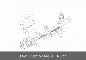 Кулак тормозной зад прав 3250,3310 (2016- ) 3502152-A6E-B FAW