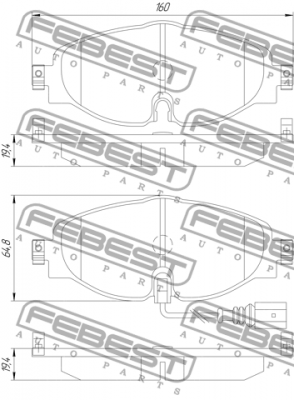 Колодки тормозные передние (с датчиком износа) 1701-8VF FEBEST