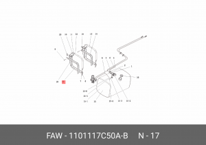 Прокладка FAW J6 ленты бака OE 1101117C50A-B FAW