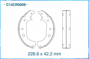 Тормозные колодки задние барабанные Low Metallic C14CR0009 C14CR0009 CWORKS
