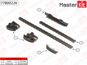 Комплект цепи ГРМ NISSAN Micra II 1.0 i 16V CG10DE/CGA3DE 92-02 без звездочек 77 77B0022K MASTER KIT